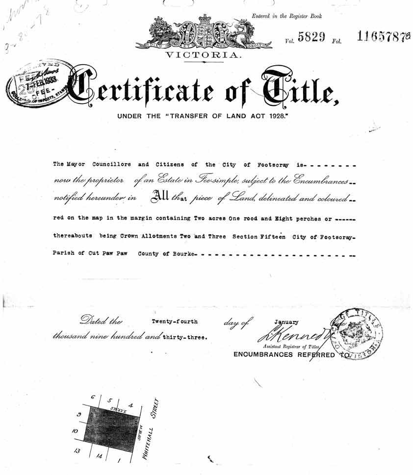 1 Certificate Of Title