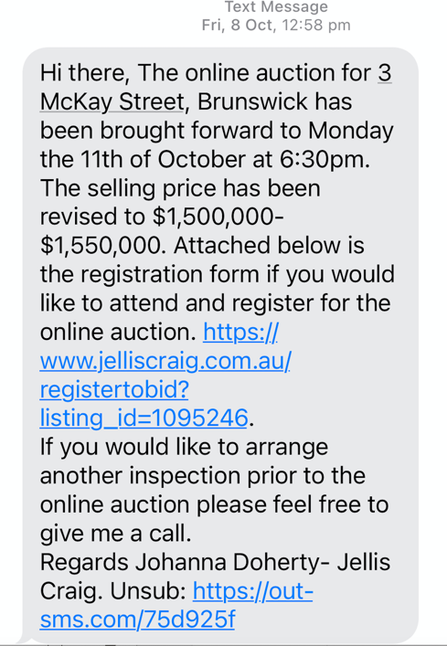 Sms Auction Bought Forward