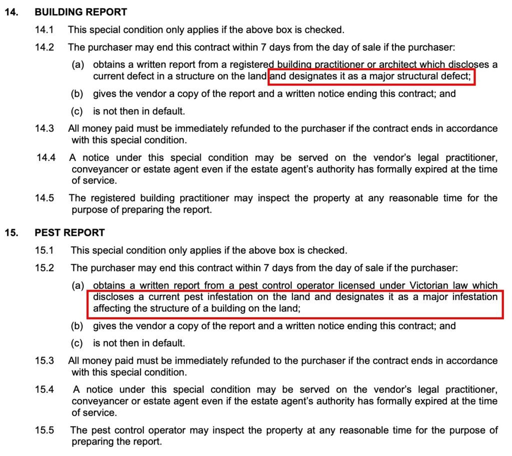 Building Inspection Clause